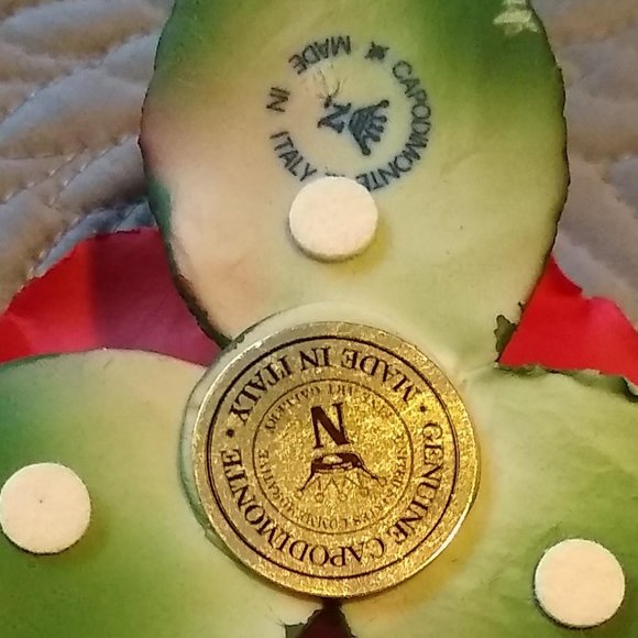 Vintage 60s Italian genuine Capodimonte Porcelain Flower, Rose NWT - Picture 5 of 11